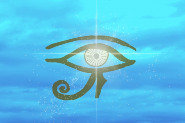 天空にあるホルスの目のイメージイラスト