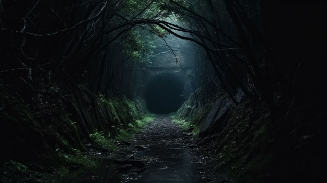 森の中のトンネル