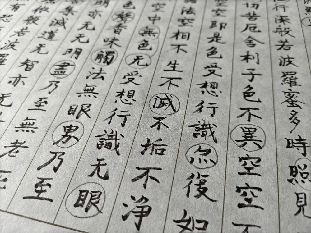 管理人が書いたお経。誤字が多い。